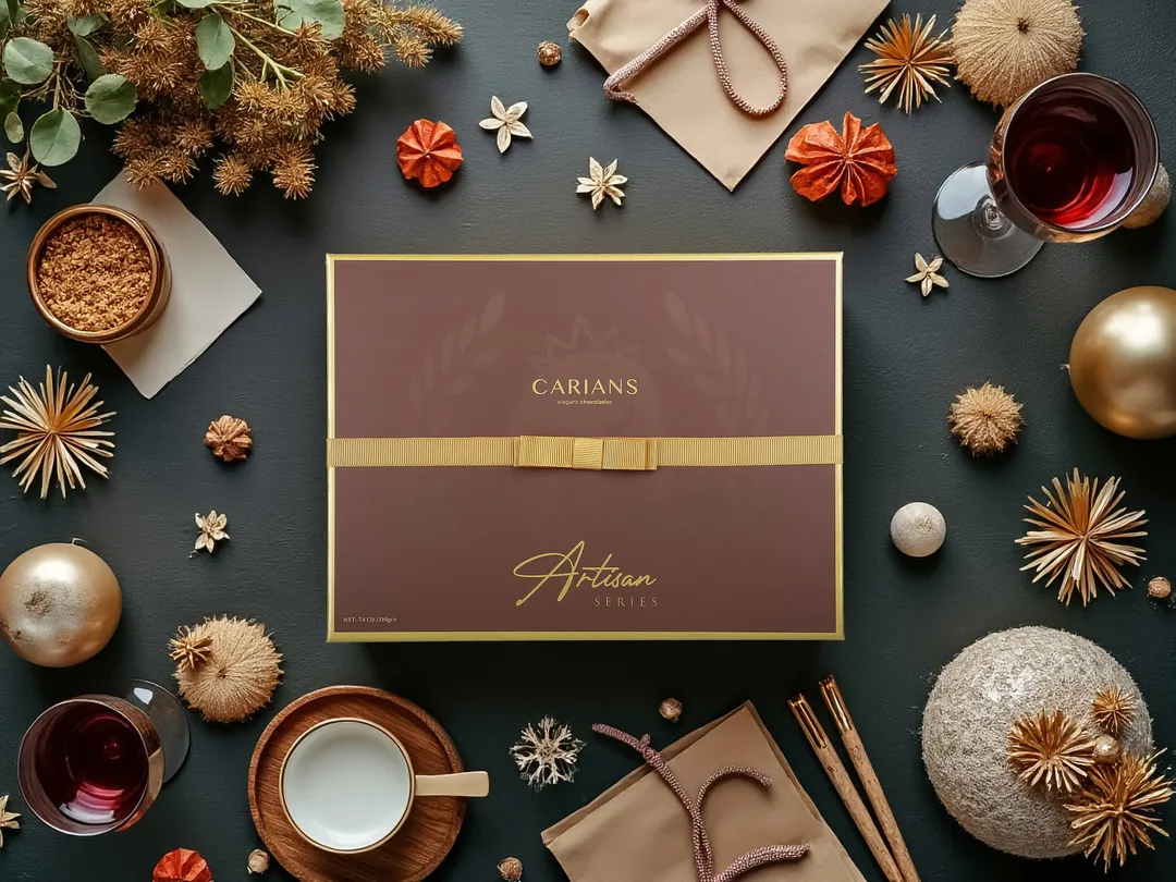 Valentine's Day Luxury Chocolate Gift Box Premium Quality, Gold Ribbon
