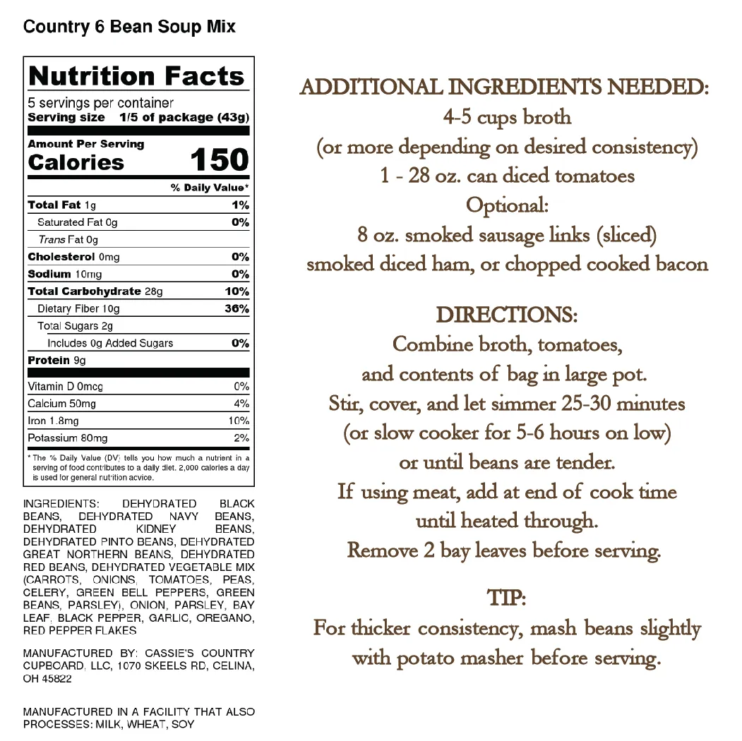 Country 6 Bean Soup Mix