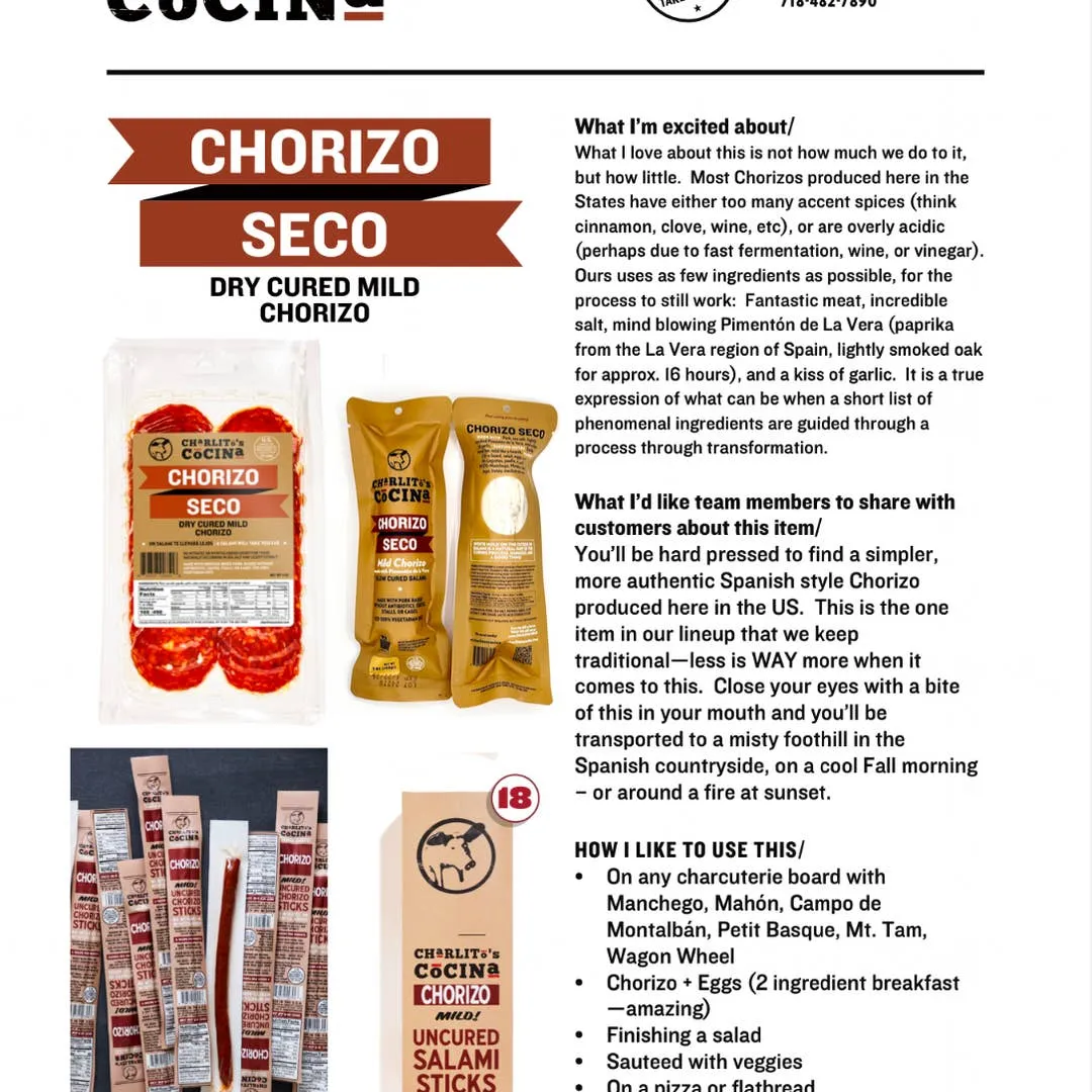 Chorizo Seco - Slow Cured Mild Chorizo Pre-Sliced