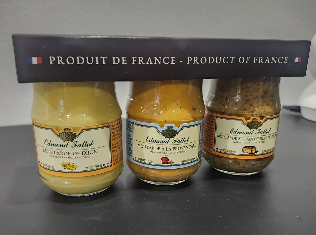 Edmond Fallot - Dijon Mustard TRIO (3x100ml) (Provençal, Traditional, Gingerbread)