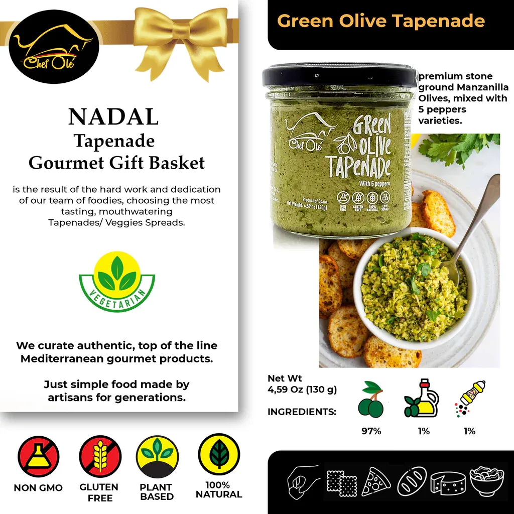 Nadal Chef Ole's Party Set of 5 Healthy Tapenades/Dips