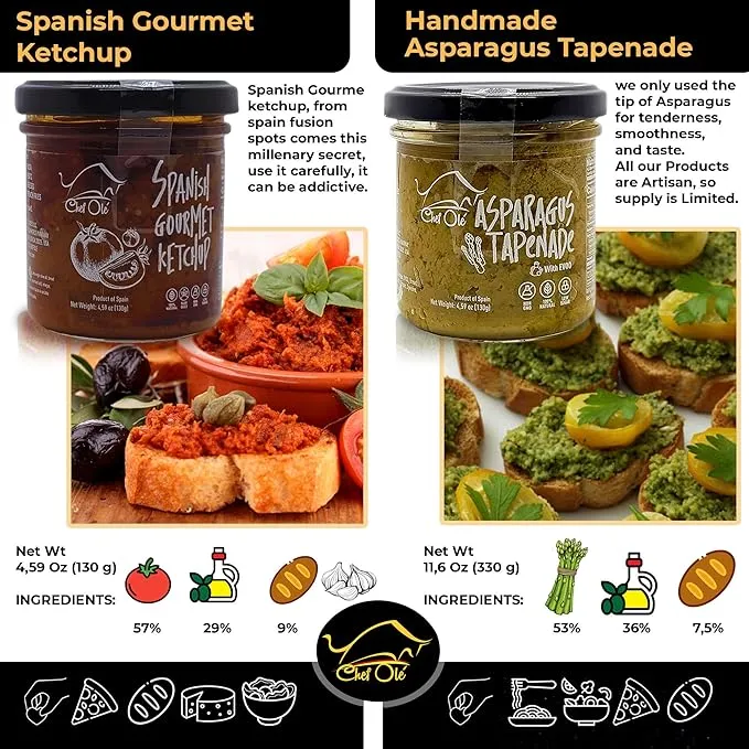 Nadal Chef Ole's Party Set of 5 Healthy Tapenades/Dips