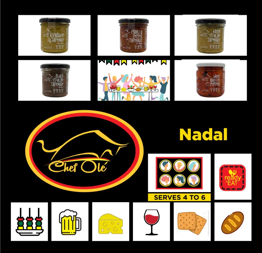 Nadal Chef Ole's Party Set of 5 Healthy Tapenades/Dips