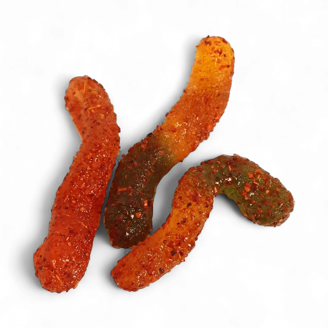 Chilli Bomba Spicy Gummy Worms Chili Chamoy Candy 4oz Bag /12ct