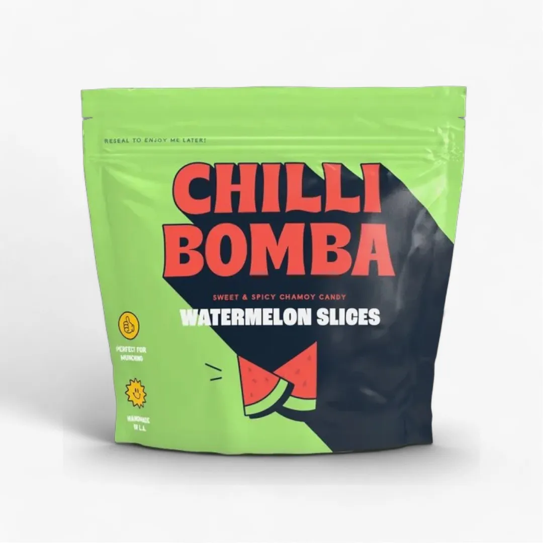 Chilli Bomba Watermelon Slices Chili Chamoy Candy 8oz Bag / 6ct