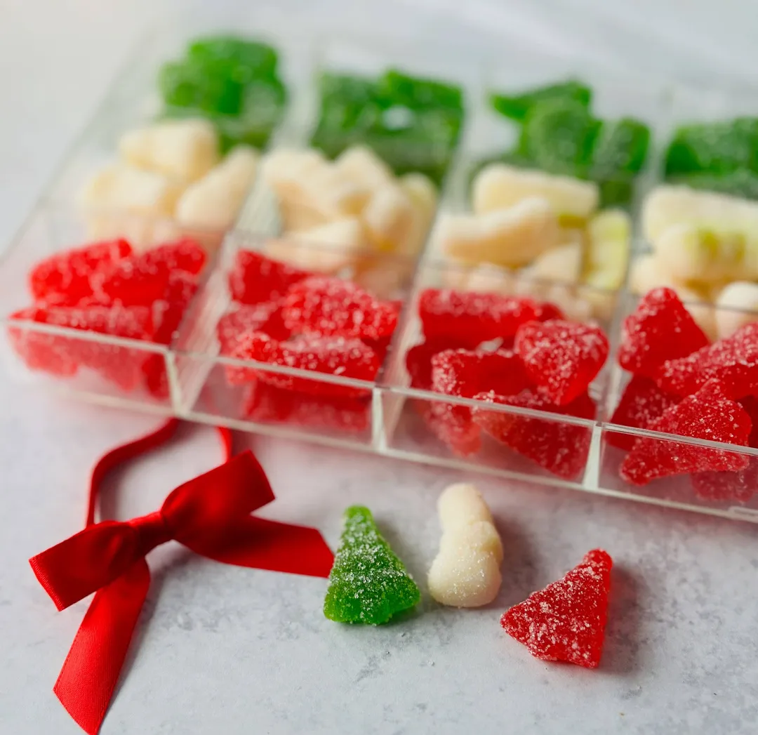 Alabanese Christmas Tree & Snowman Sanded Gummy Box