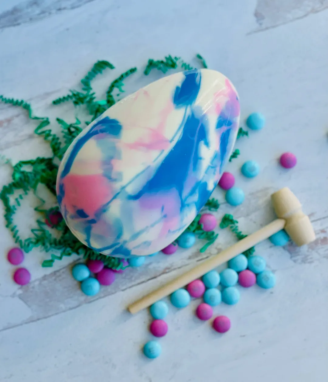 Breakable Chocolate Egg in Tie Dye Design