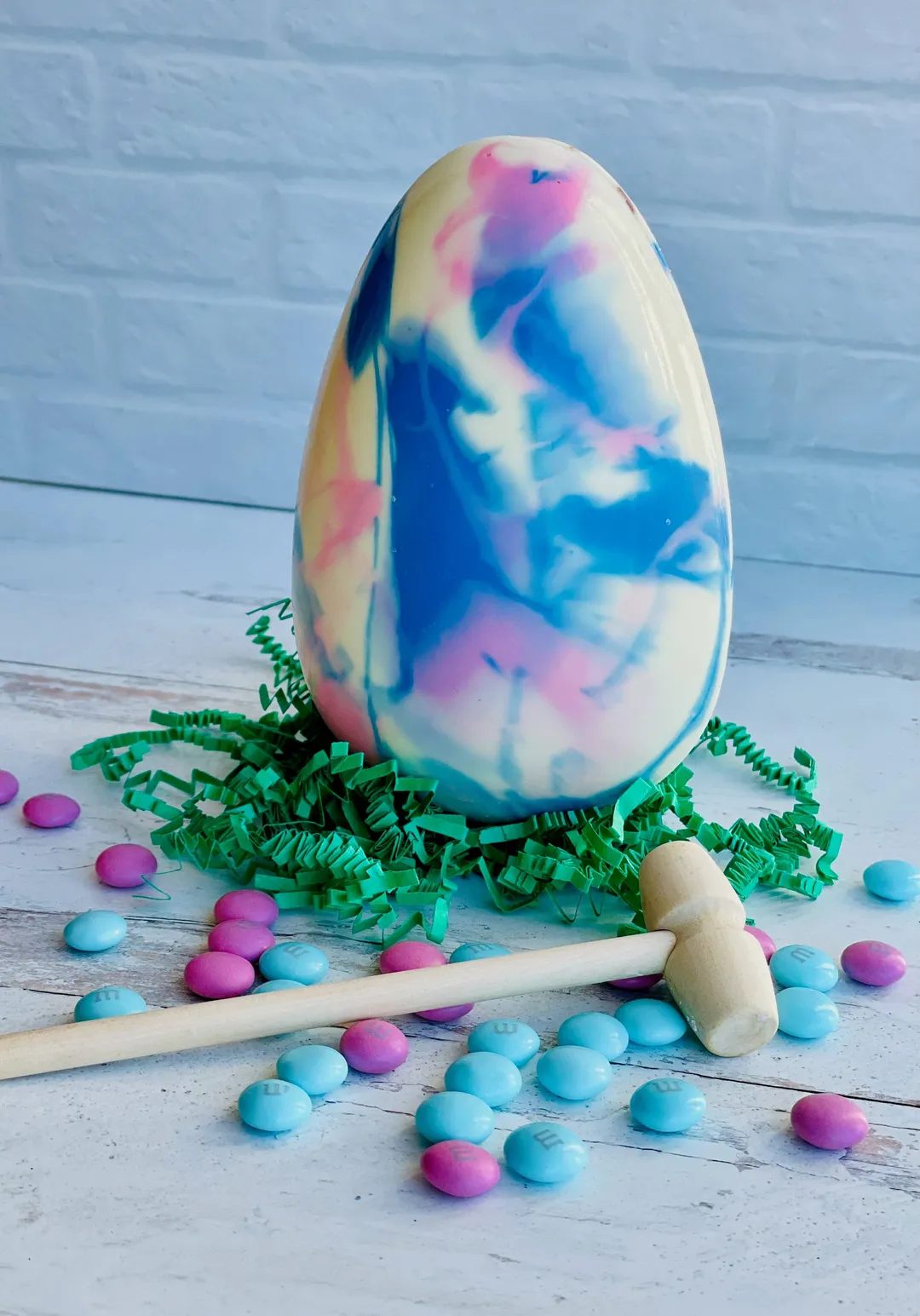 Breakable Chocolate Egg in Tie Dye Design