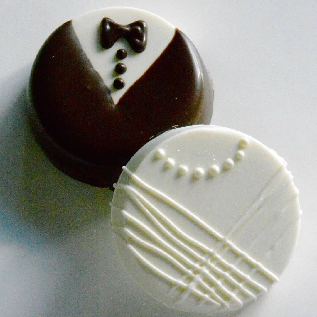 Bride & Groom Chocolate Covered Oreos (Set of 2)
