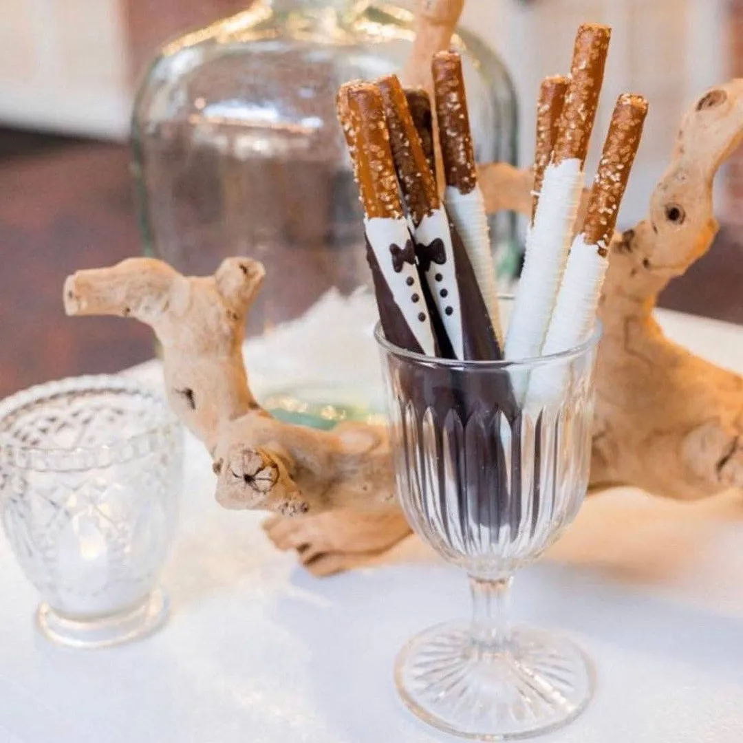 Bride & Groom Chocolate Covered Pretzels Pretzels (Set of 2)