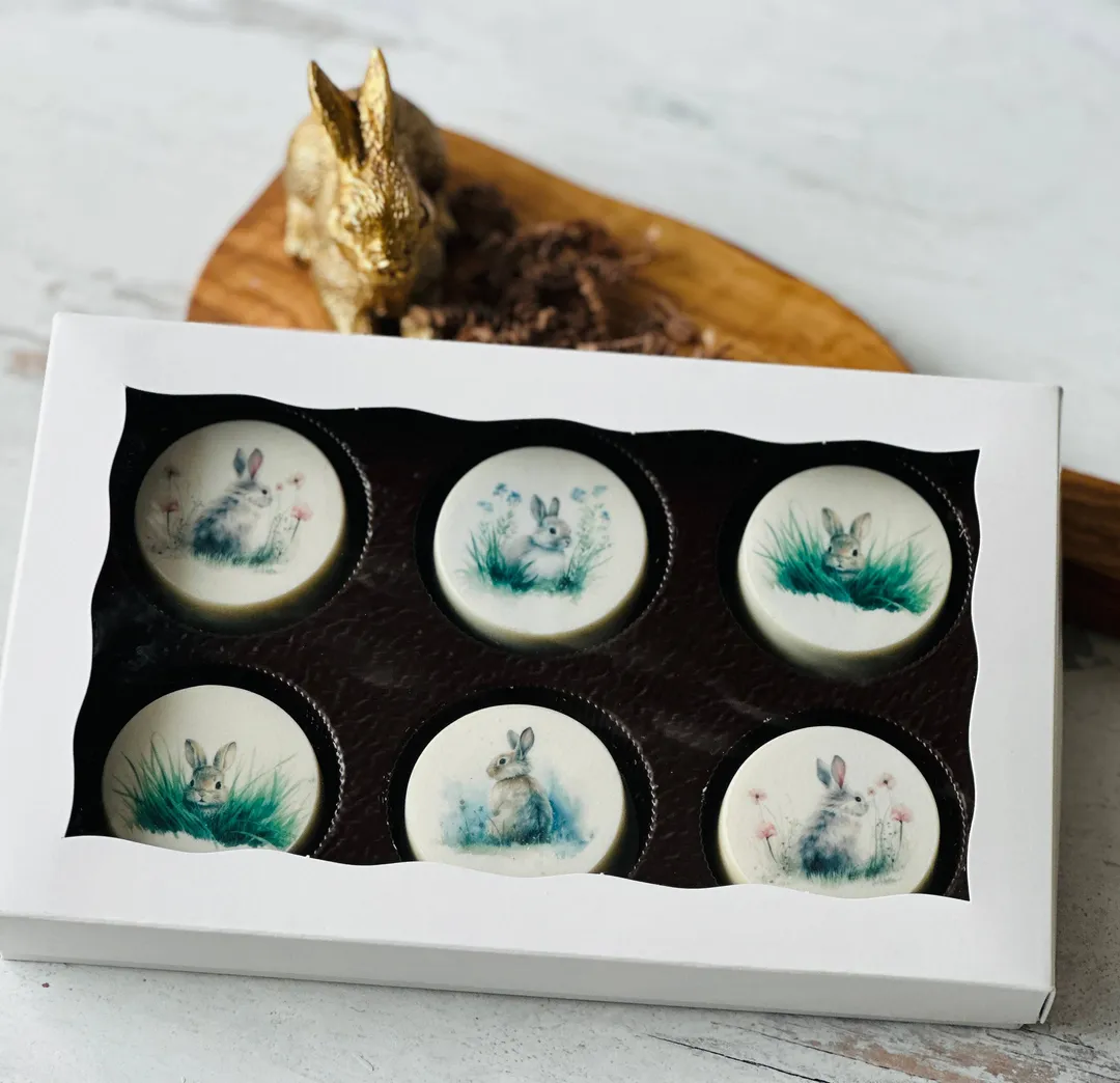 Bunny Chocolate covered Cookie Box