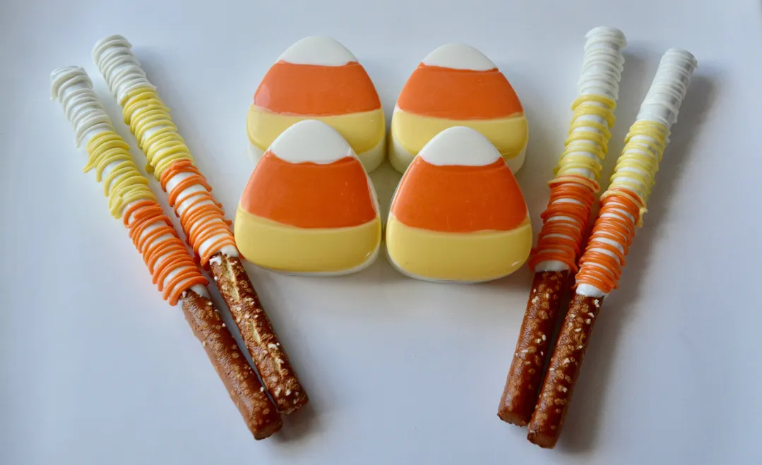 Candy Corn shaped Chocolate Covered Oreo