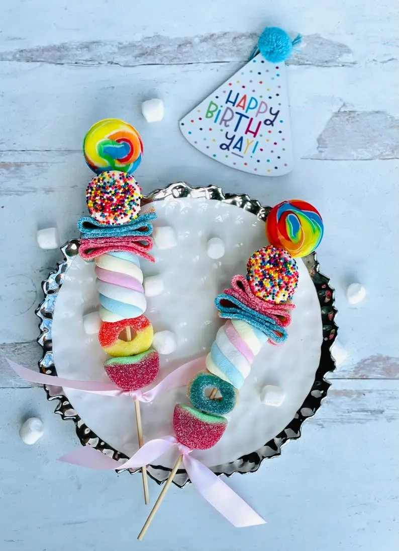 Candy Gummy kabobs w/Wood Stick