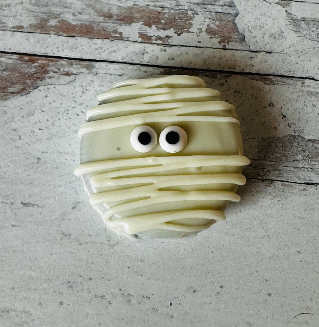 Chocolate Covered Halloween Mummy Cookie