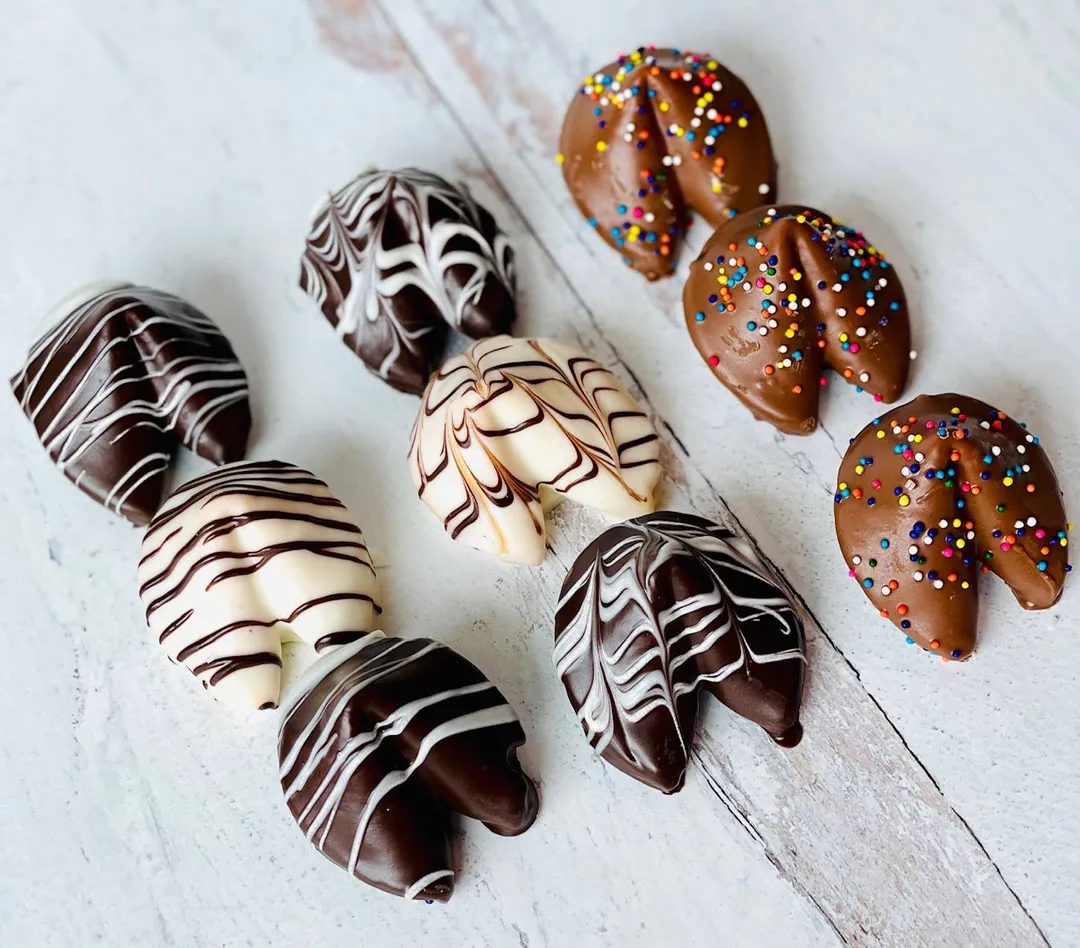 Chocolate Dipped Fortune Cookies