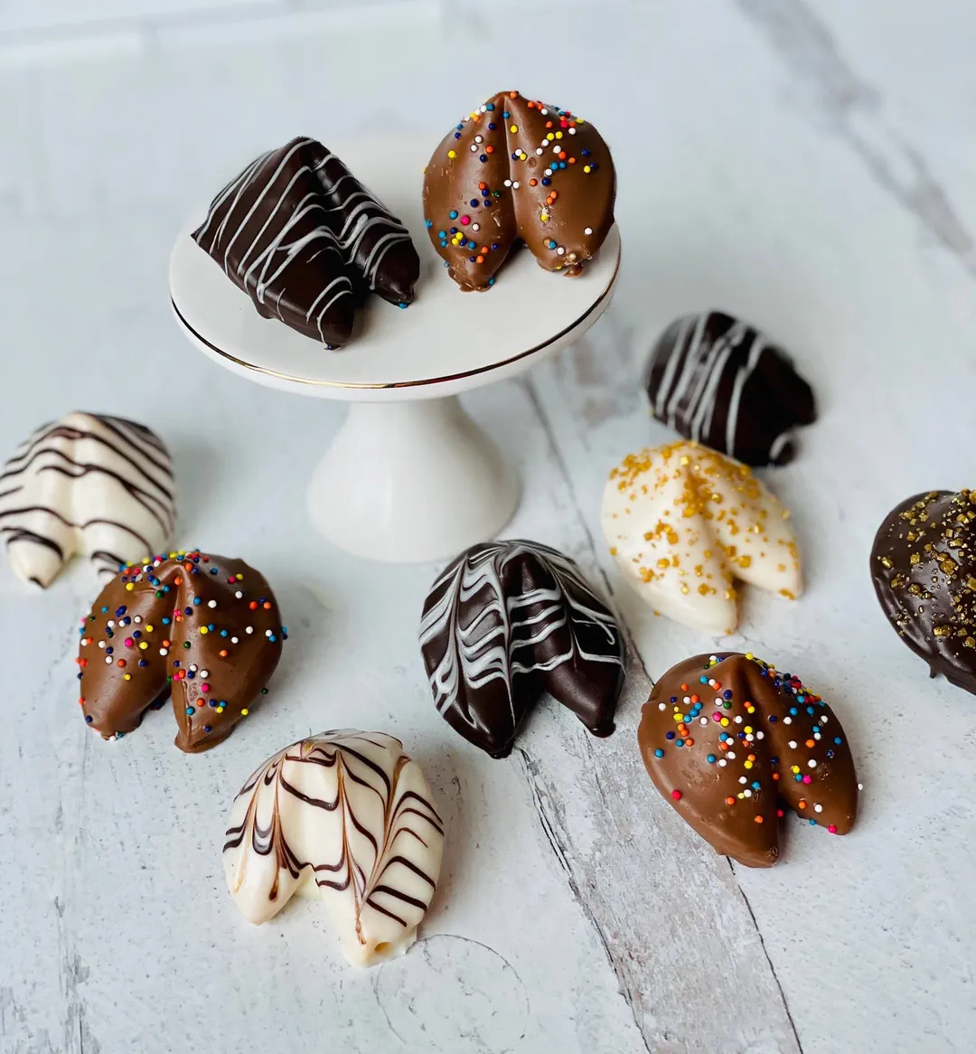 Chocolate Dipped Fortune Cookies