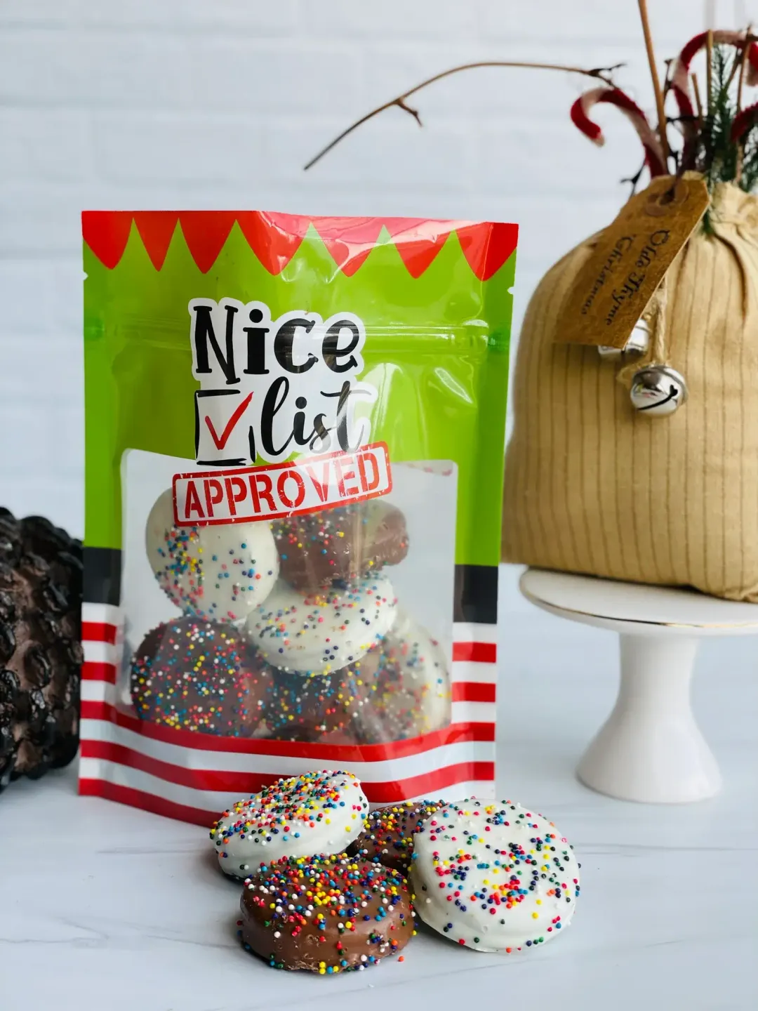 Chocolate Dipped Oreo Holiday Bags