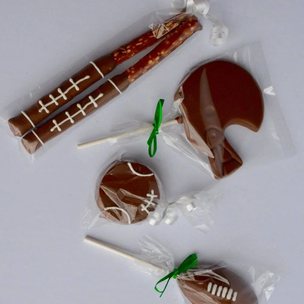 Chocolate Football Helmet Lollipops 