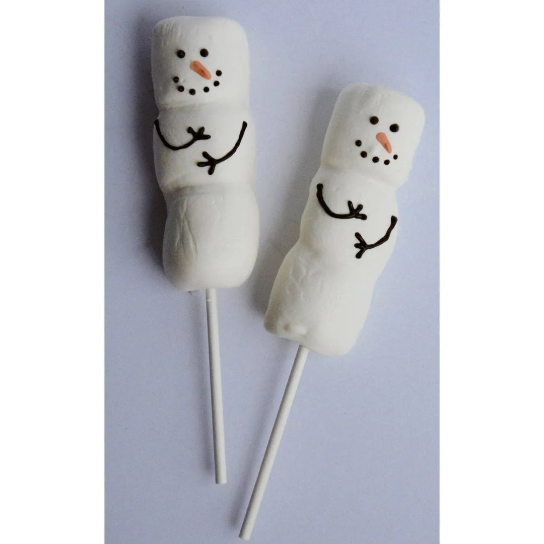 Chocolate Snowman Marshmallow on Stick 