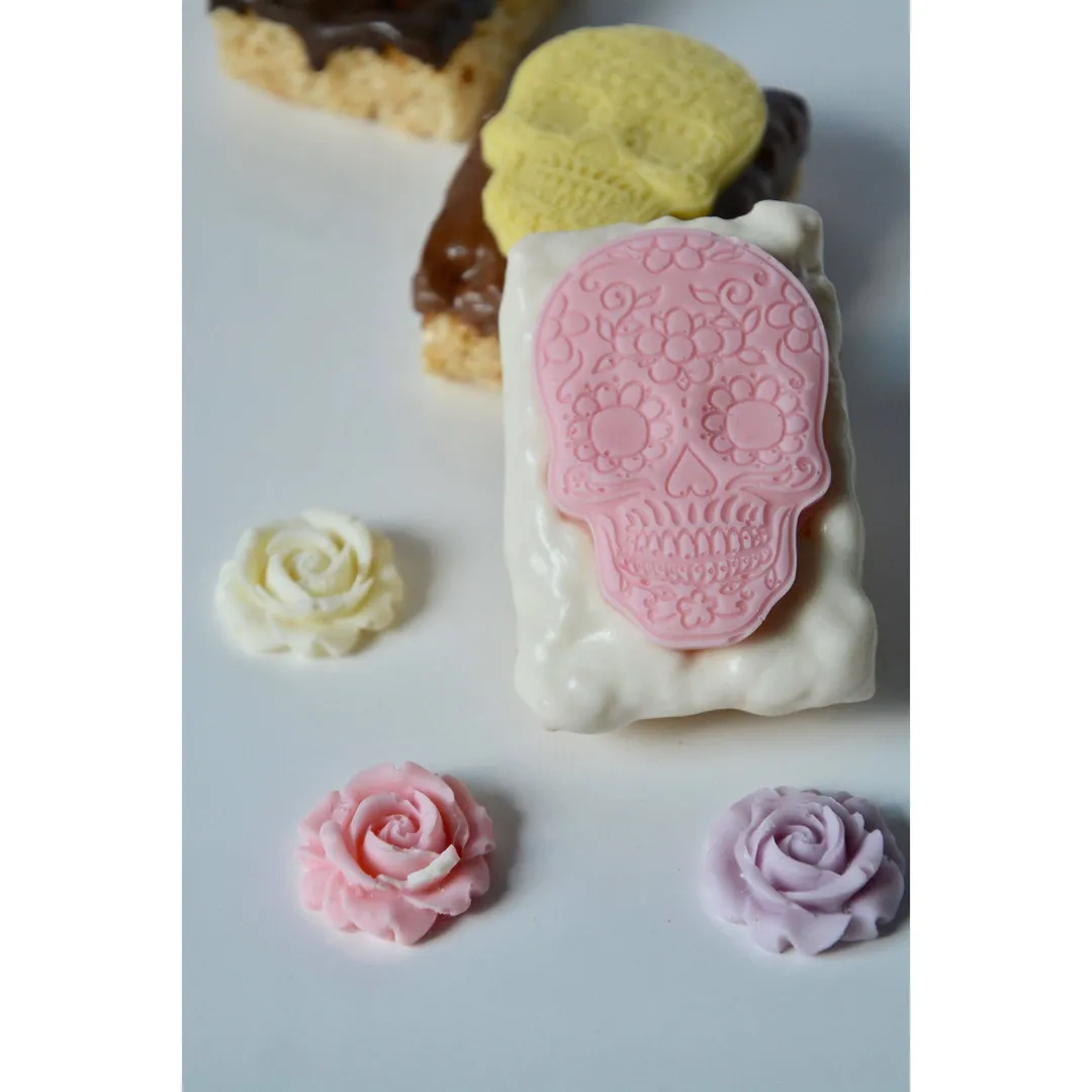 Day of the Dead Chocolate Dipped Rice Krispie Treats 