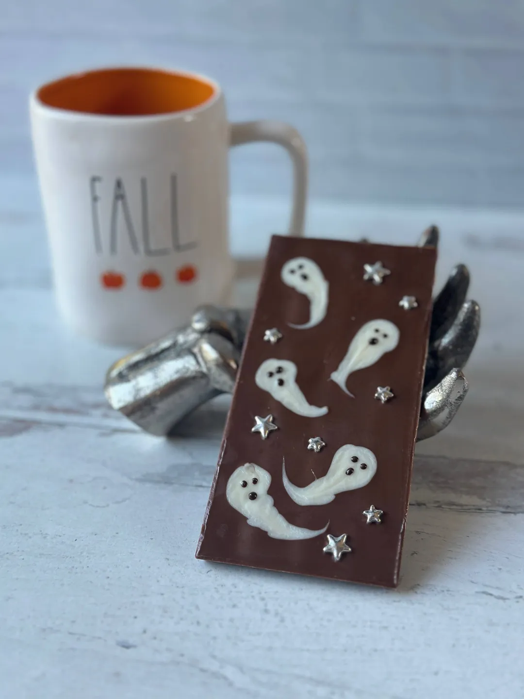 Ghost Themed Chocolate Bark