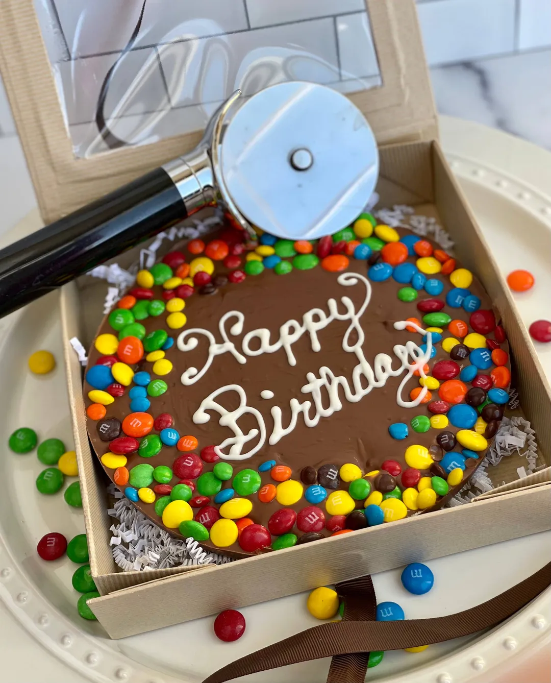Happy Birthday Chocolate Pizza Box