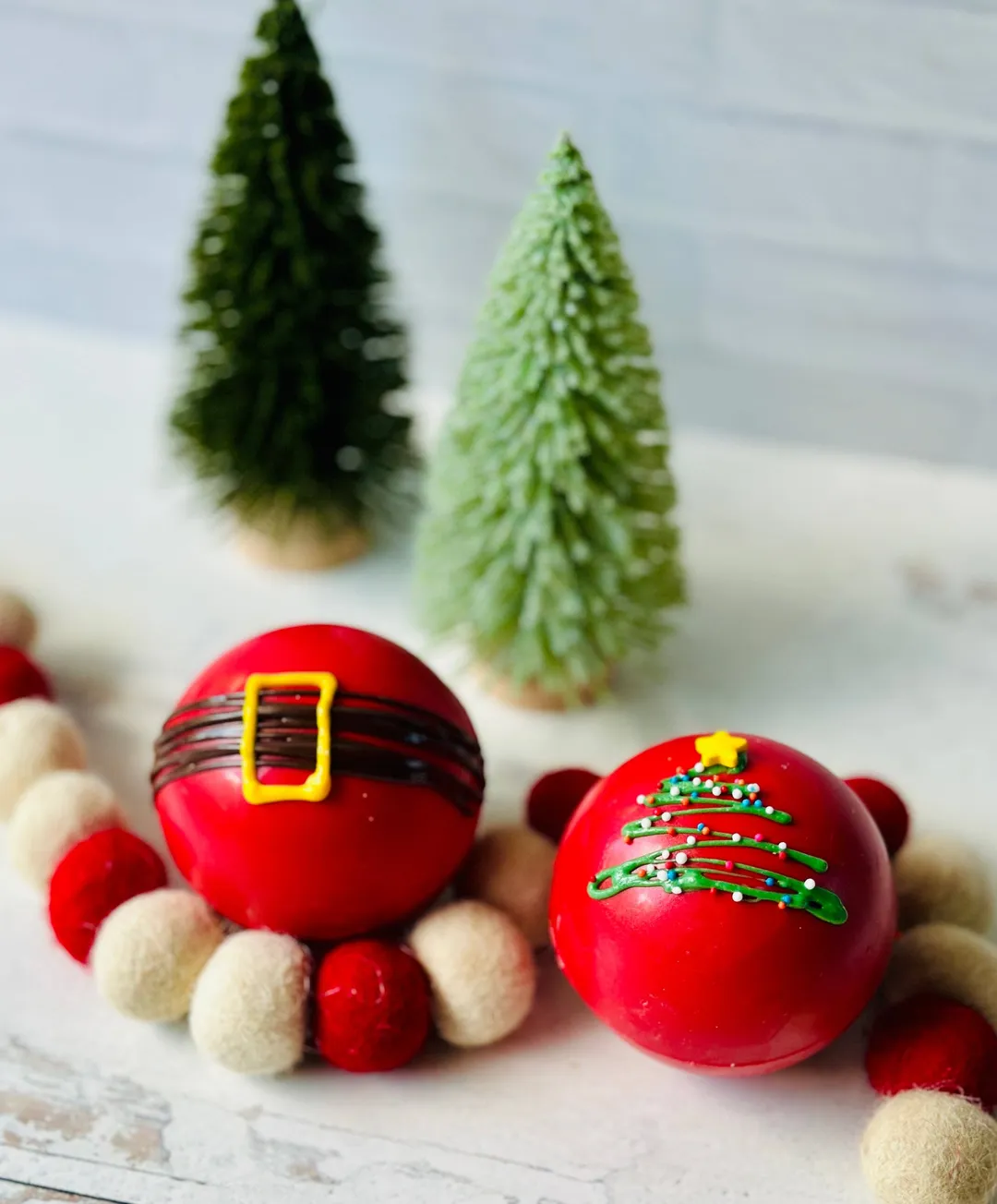 Santa Themed Cocoa Bombs