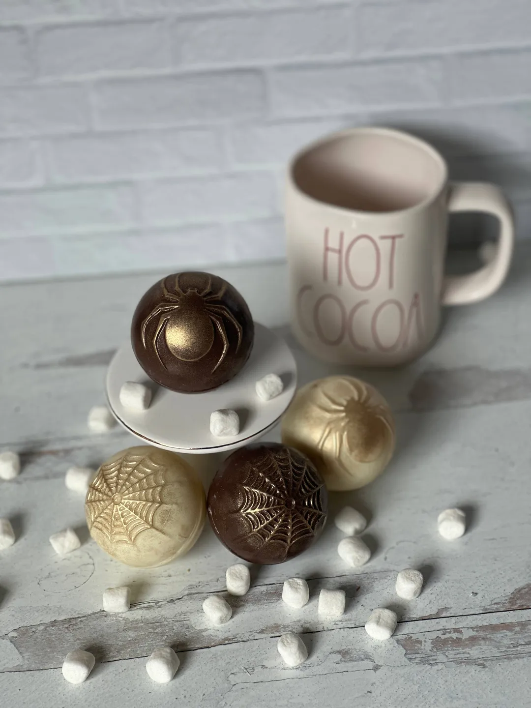 Spider Themed Designer Hot Cocoa Bombs 