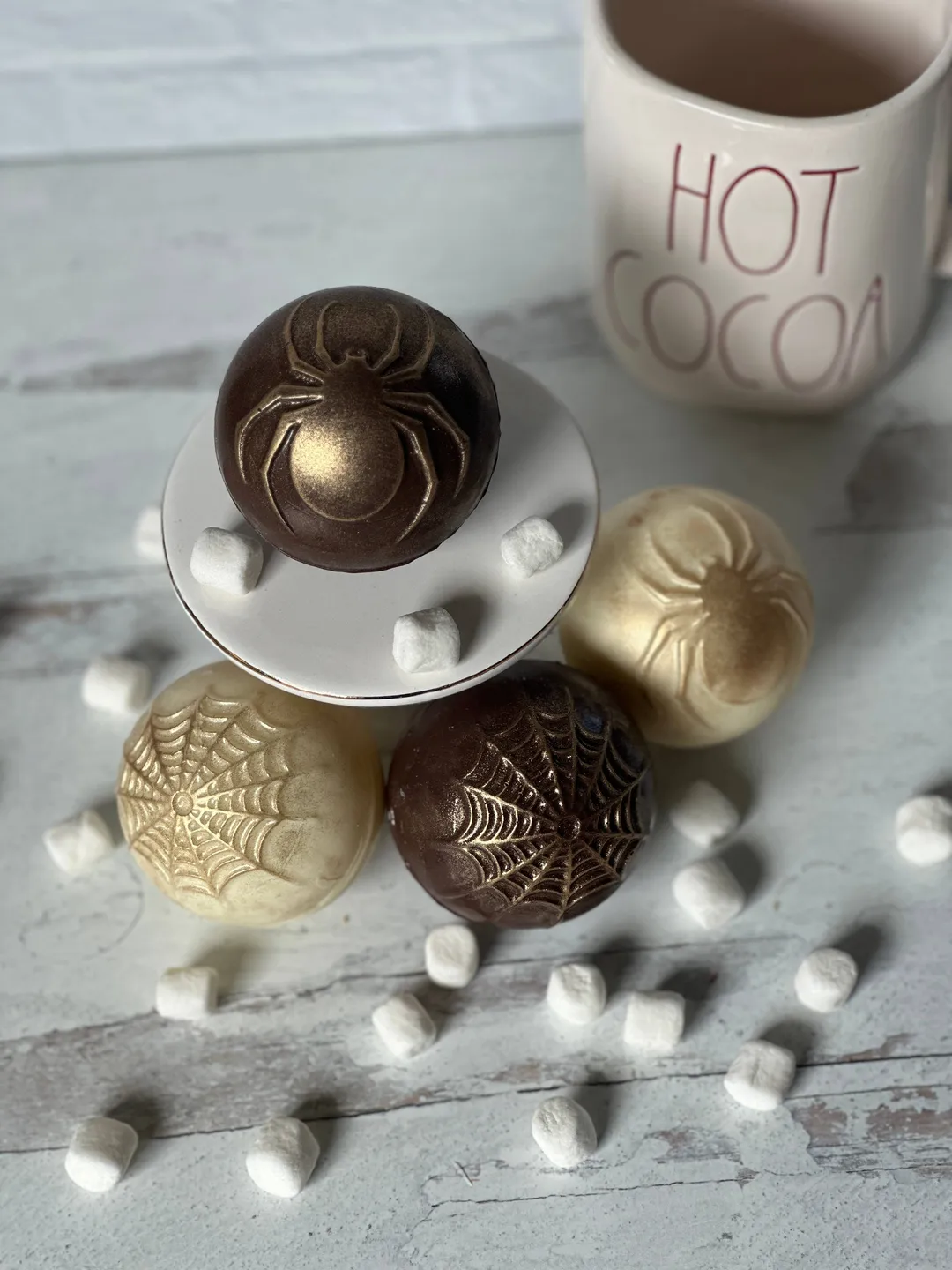 Spider Themed Designer Hot Cocoa Bombs 