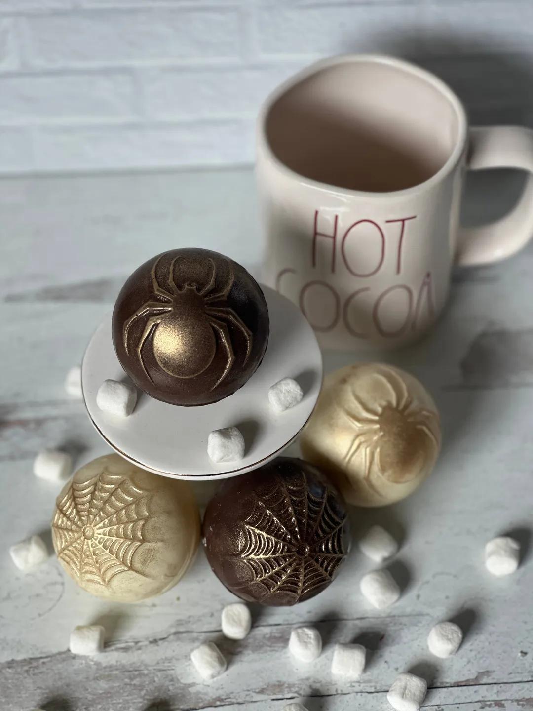 Spider Themed Designer Hot Cocoa Bombs 