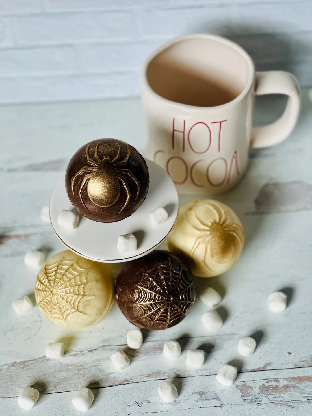 Spider Themed Designer Hot Cocoa Bombs 