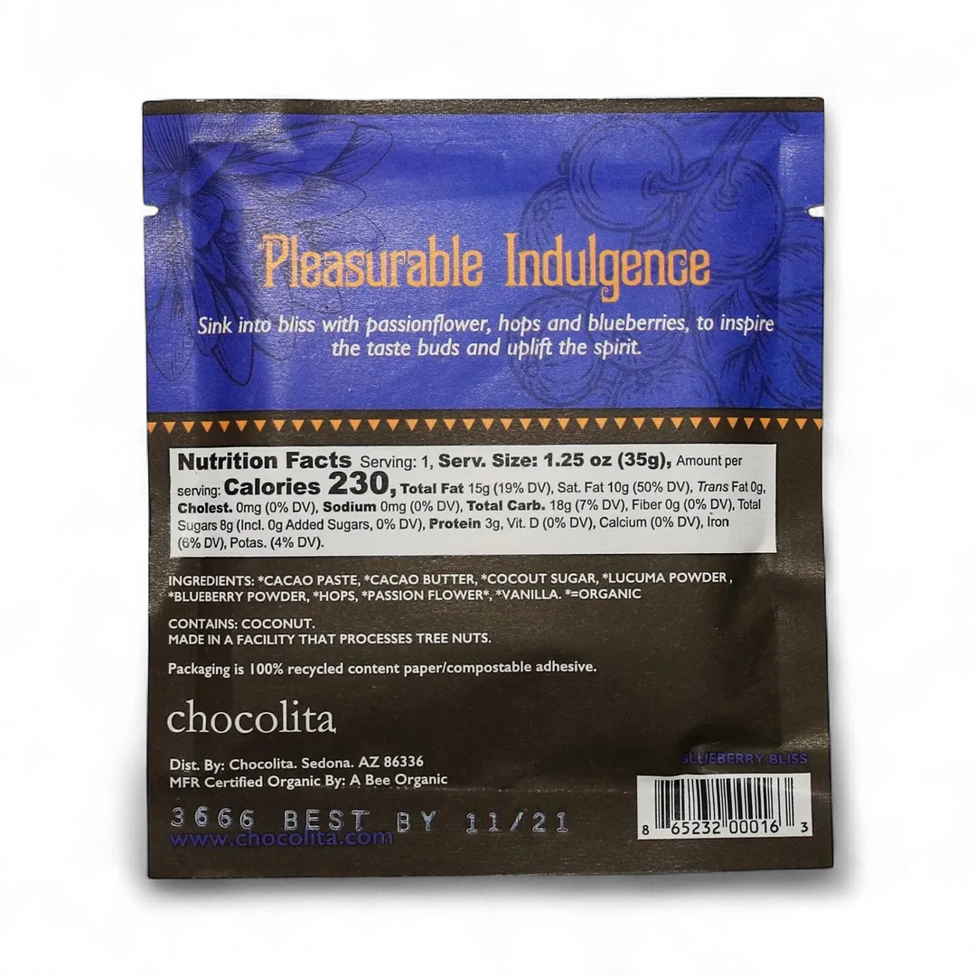 Blueberry Bliss Meditation Chocolate Bar