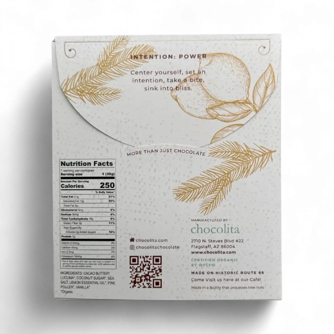 Pine Pollen Lemon Power Chocolate Bar