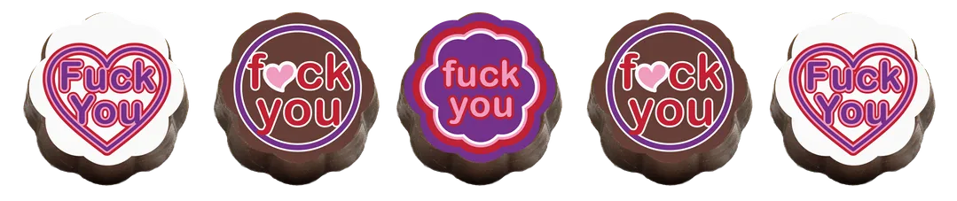 Funny Valentine's Day Chocolate Covered Caramels - Eff You (Box of 5)