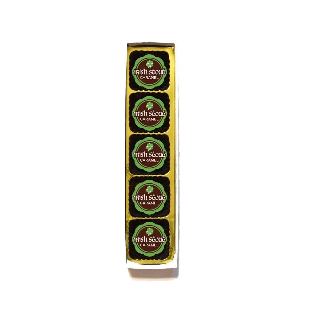 Irish Stout Chocolate Covered Caramels St Patricks Day (Box of 5)