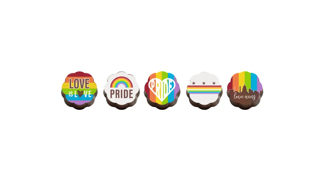 Rainbow Pride Chocolate Covered Caramels