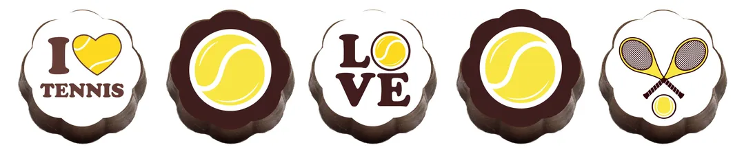 Game Set Match Tennis Chocolate Covered Caramels (Box of 5)