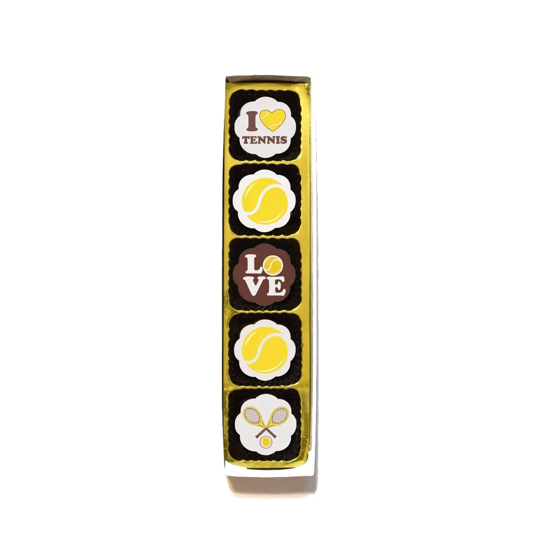 Game Set Match Tennis Chocolate Covered Caramels (Box of 5)