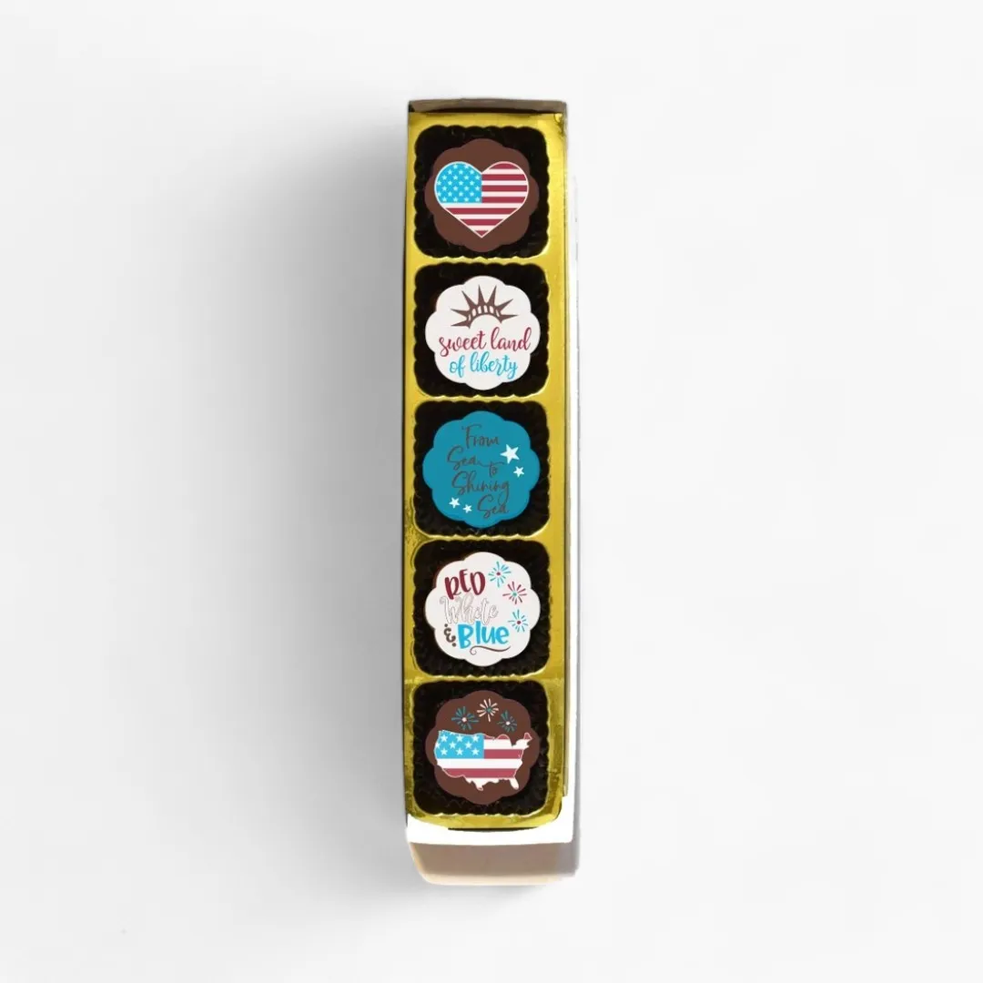 Americana Patriot Chocolate Covered Caramels (Box of 5)