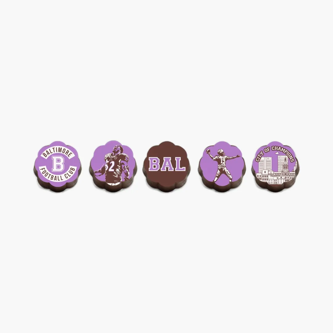 Baltimore Football Fan Club Chocolate Covered Caramels (Box of 5)