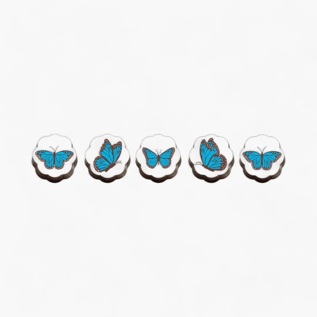 Blue Butterfly Chocolate Covered Caramels (Box of 5)