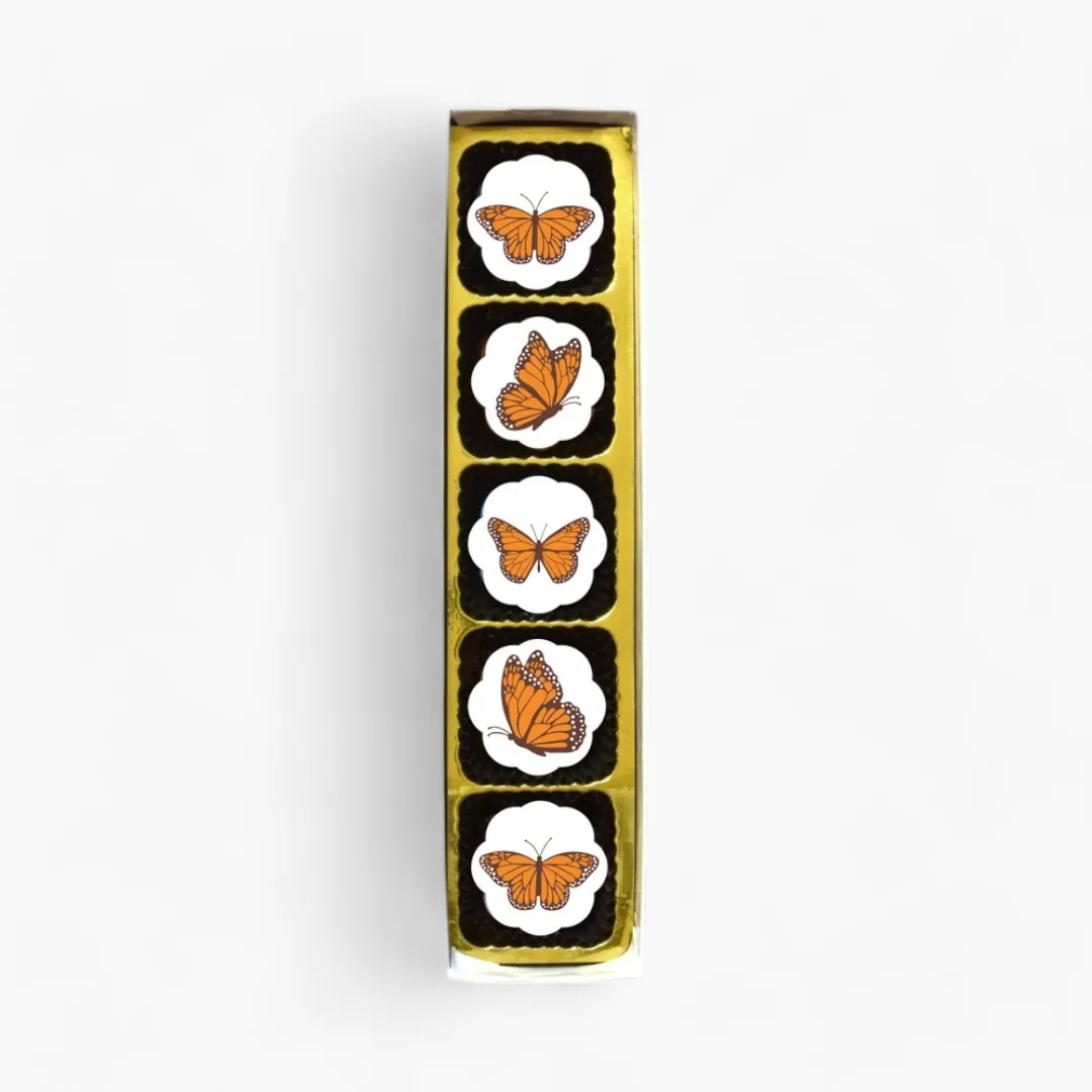 Monarch Butterfly Chocolate Covered Caramels (Box of 5)