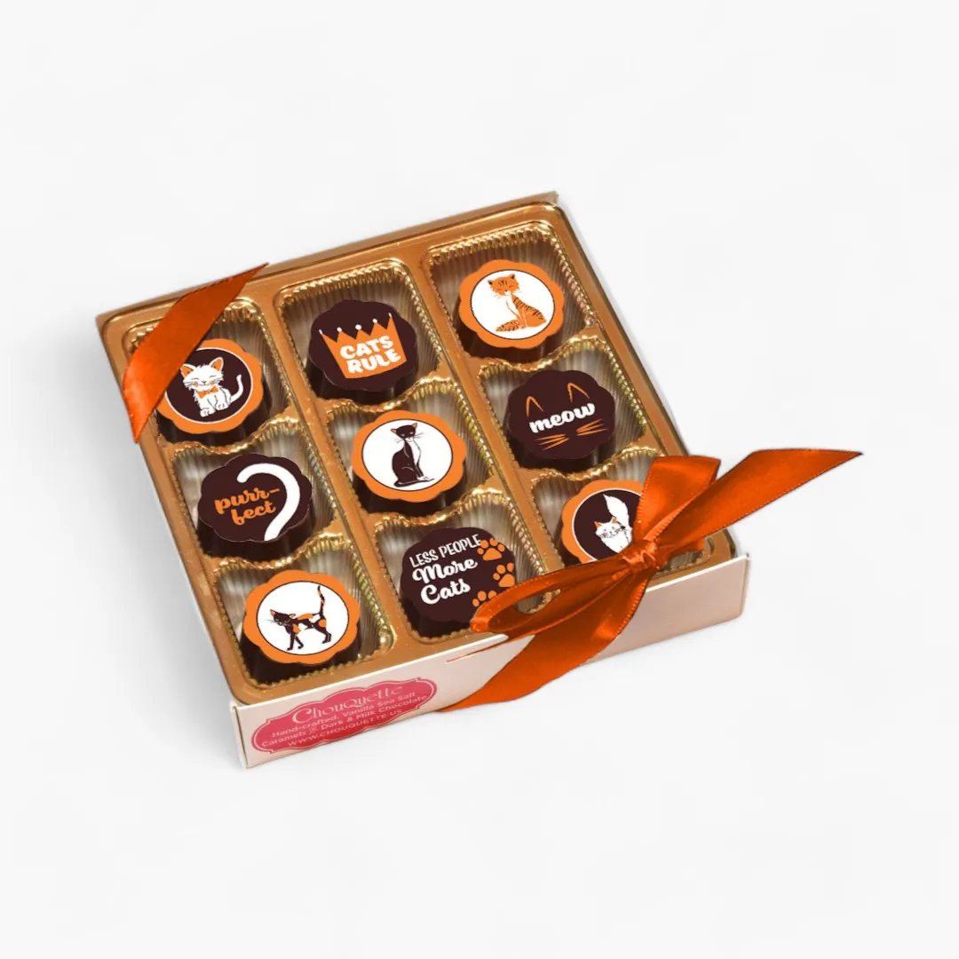 Cats Rule Chocolate Covered Caramels (Box of 5)