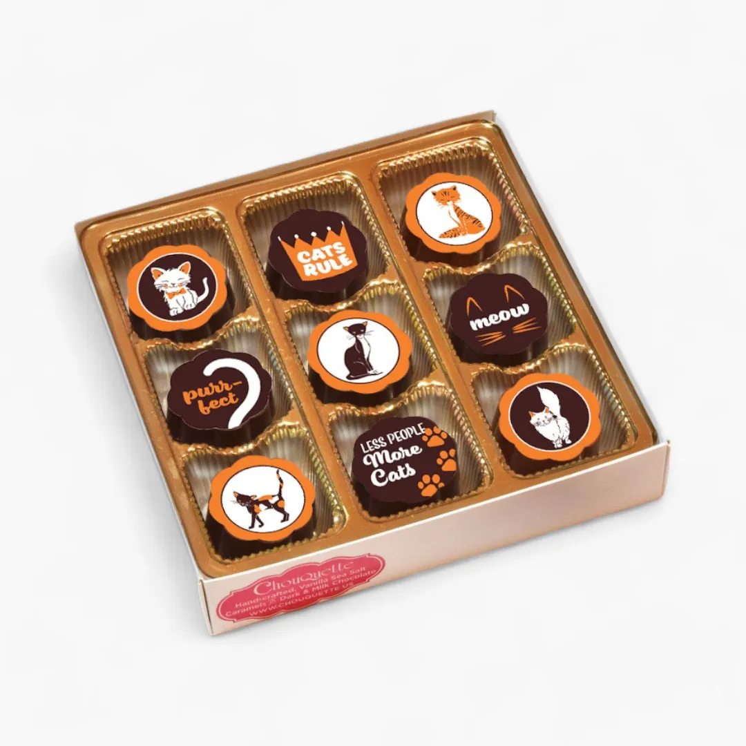 Cats Rule Chocolate Covered Caramels (Box of 5)