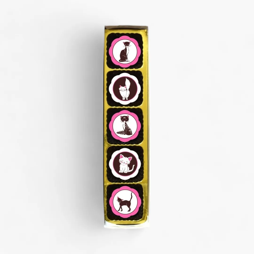 Cats Rule Chocolate Covered Caramels (Box of 5)