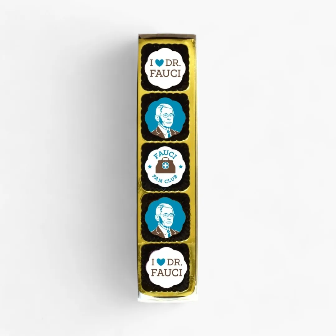 Dr Fauci Fan Club Chocolate Covered Caramels (Box of 5)