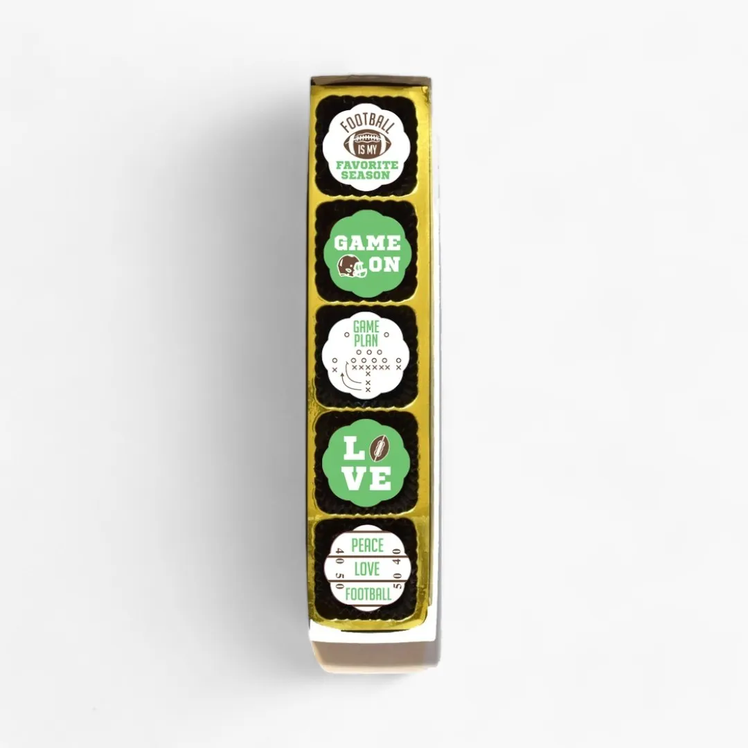 Football Chocolate Covered Caramels (Box of 5)