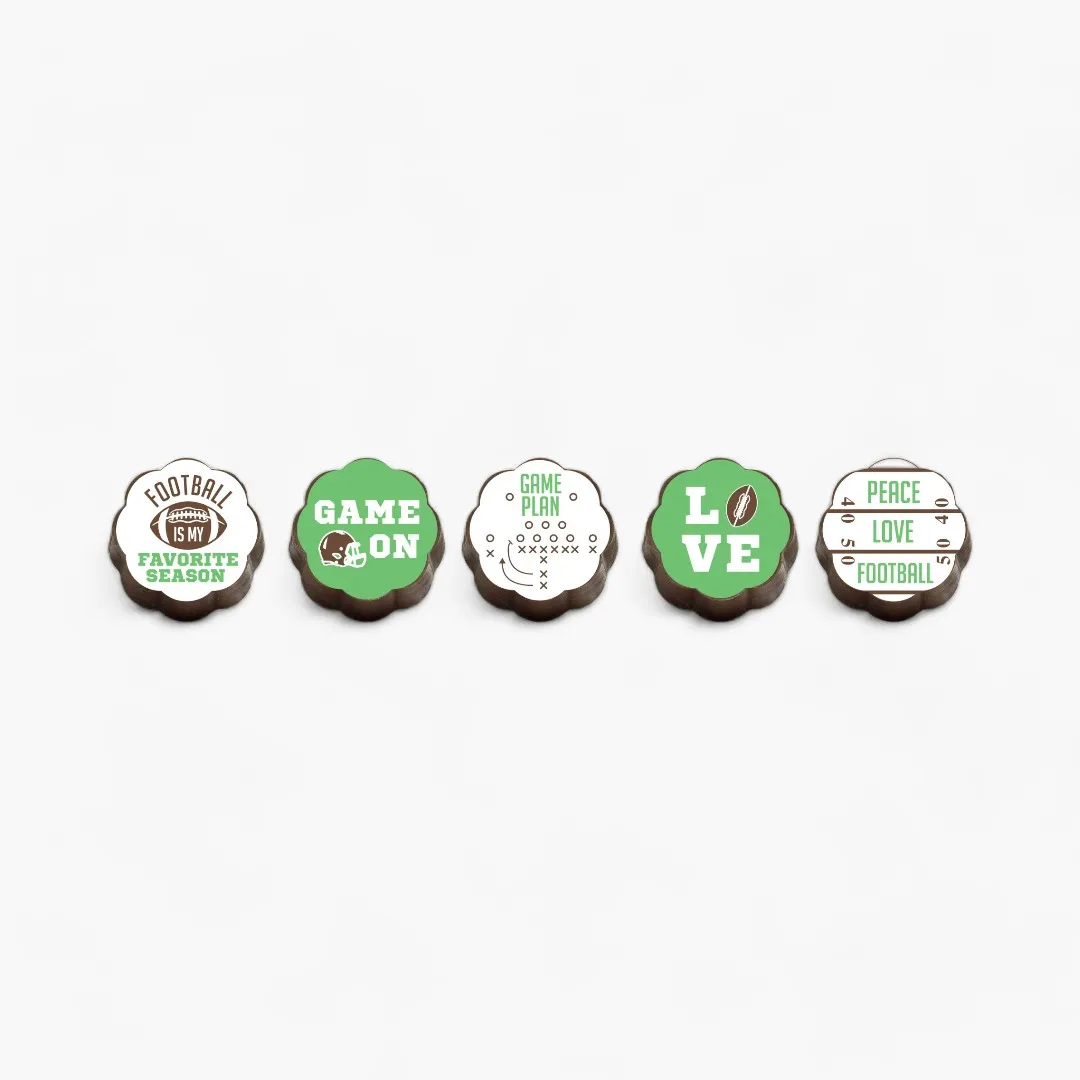 Football Chocolate Covered Caramels (Box of 5)