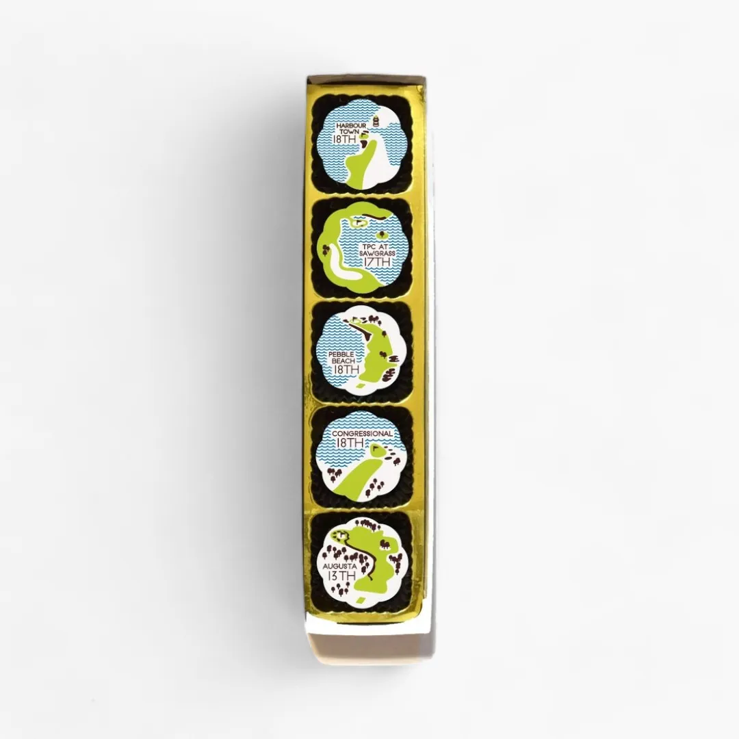 Golf Course Best Holes Chocolate Covered Caramels (Box of 5)