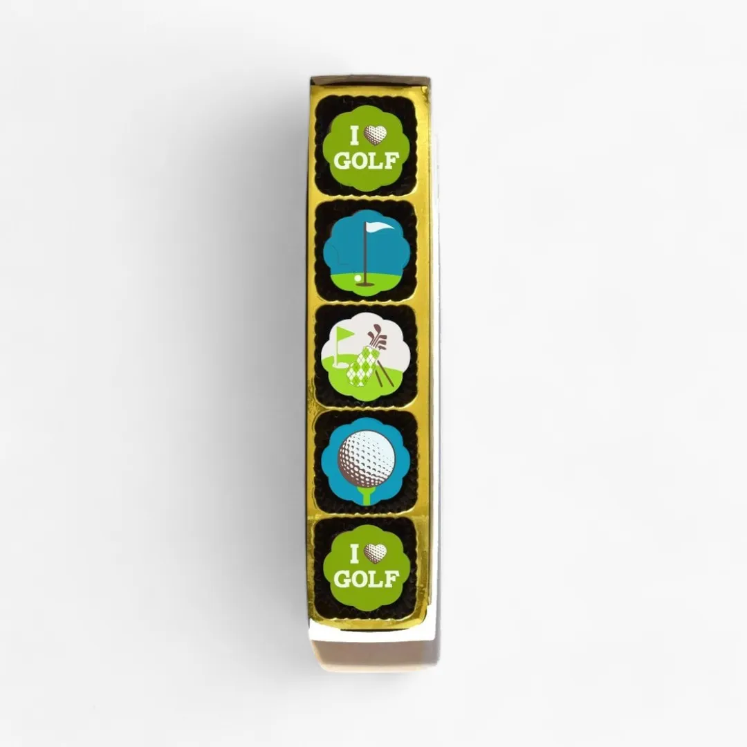 Golf Lovers Chocolate Covered Caramels (Box of 5)